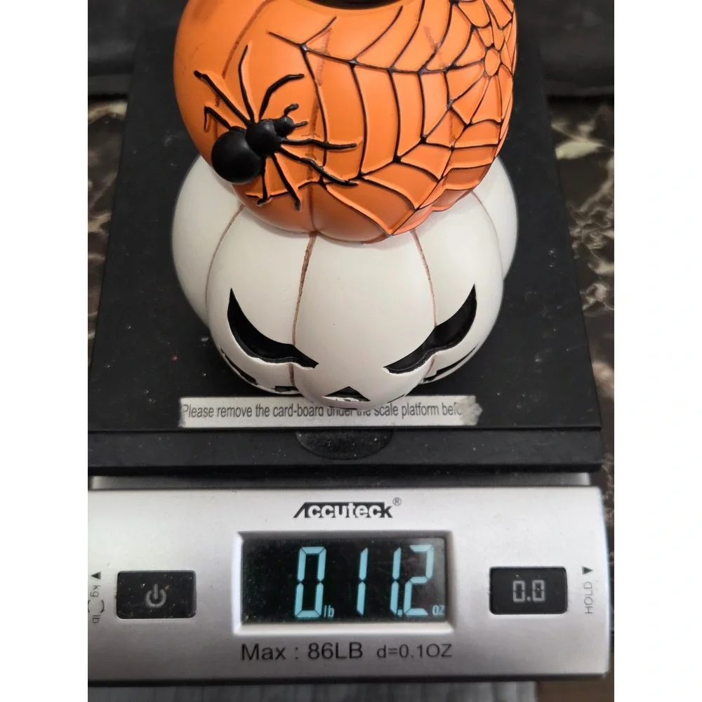 Halloween Stacked Pumpkin Soap Dispenser Jack-O-Lantern Spider Web Decor
